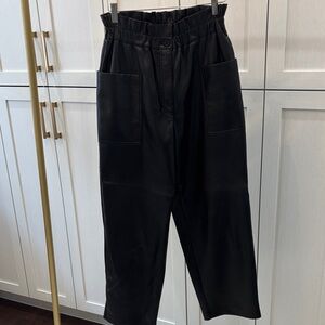 Wilfred Black Leather Pants